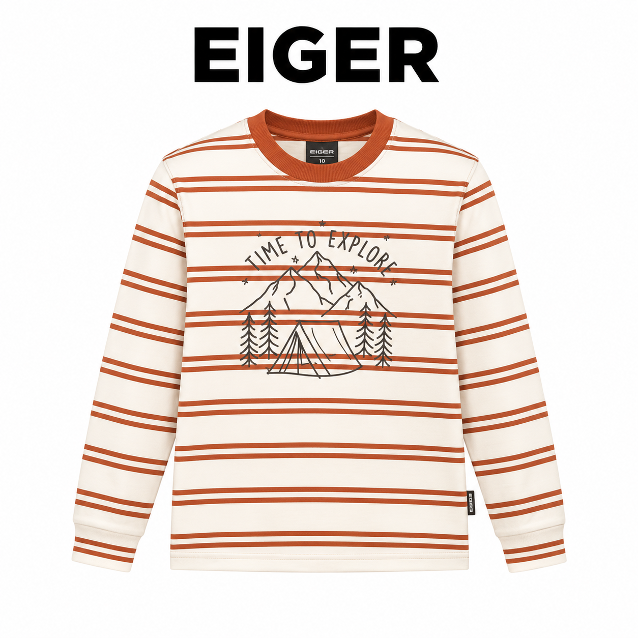 EIGER JR MOORLAND STRIPE LS TEES